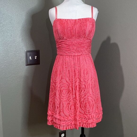 BCBGMAXAZRIA CAMELIA ROSE SILK STRAPLESS COCKTAILS DRESS - Picture 13 of 13